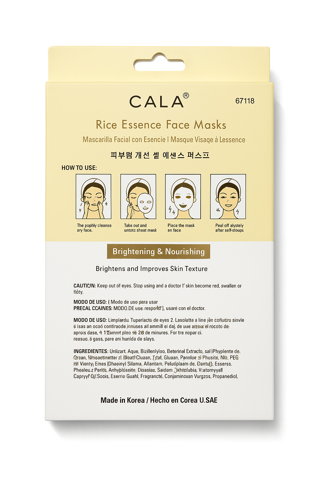 Rice Essence Face Mask, Mascarilla facial con esencia.