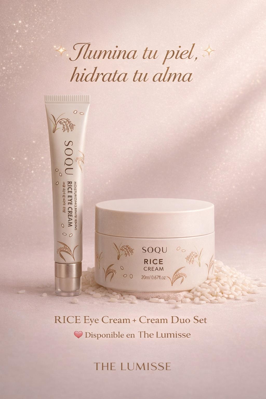 SOQU, Moisturizing & Brightening Rice Eye Cream + Cream Duo Set